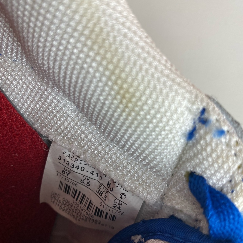 Nike Air Force 1 Low Sheed Blue Jay White Varsity‎ Red 2006 Sneakers Size 6Y - Picture 6 of 6